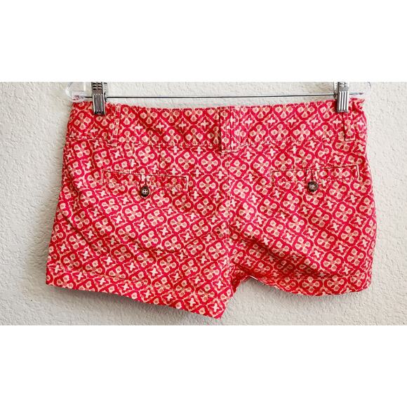 Red Camel Orange Floral Print Flat Front Chino Shorts 9 Juniors Lightweight Soft - Picture 3 of 5